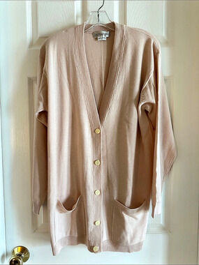Outlander Women's Boyfriend Button-Up Cardigan,  Blush Pink, Medium